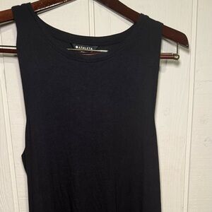 Athleta Well Rested Rib Sleep Tank Top Black Stretch Lounge Sleeveless SZM NWOT